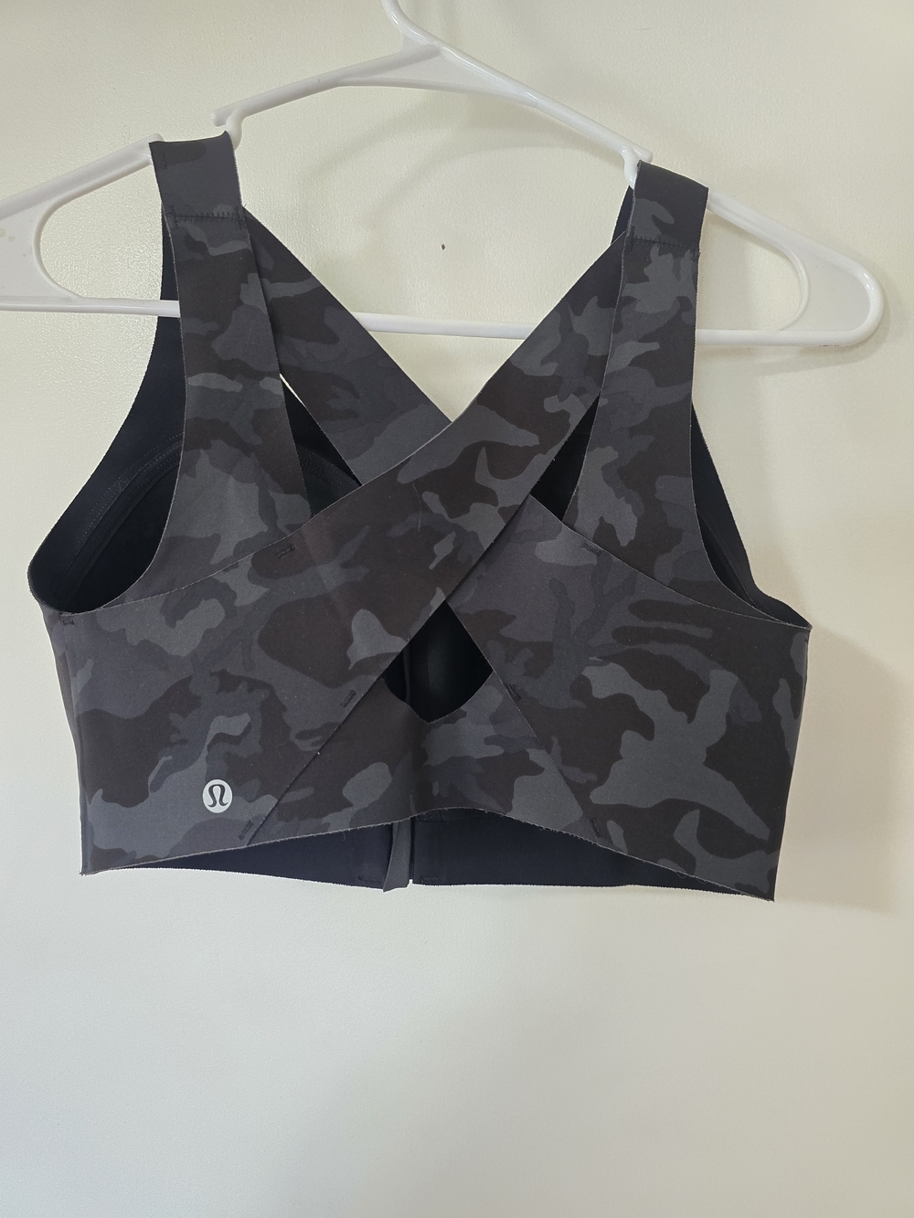 lululemon athletica Black and Gray Camo Cross-Back Sports Bra
